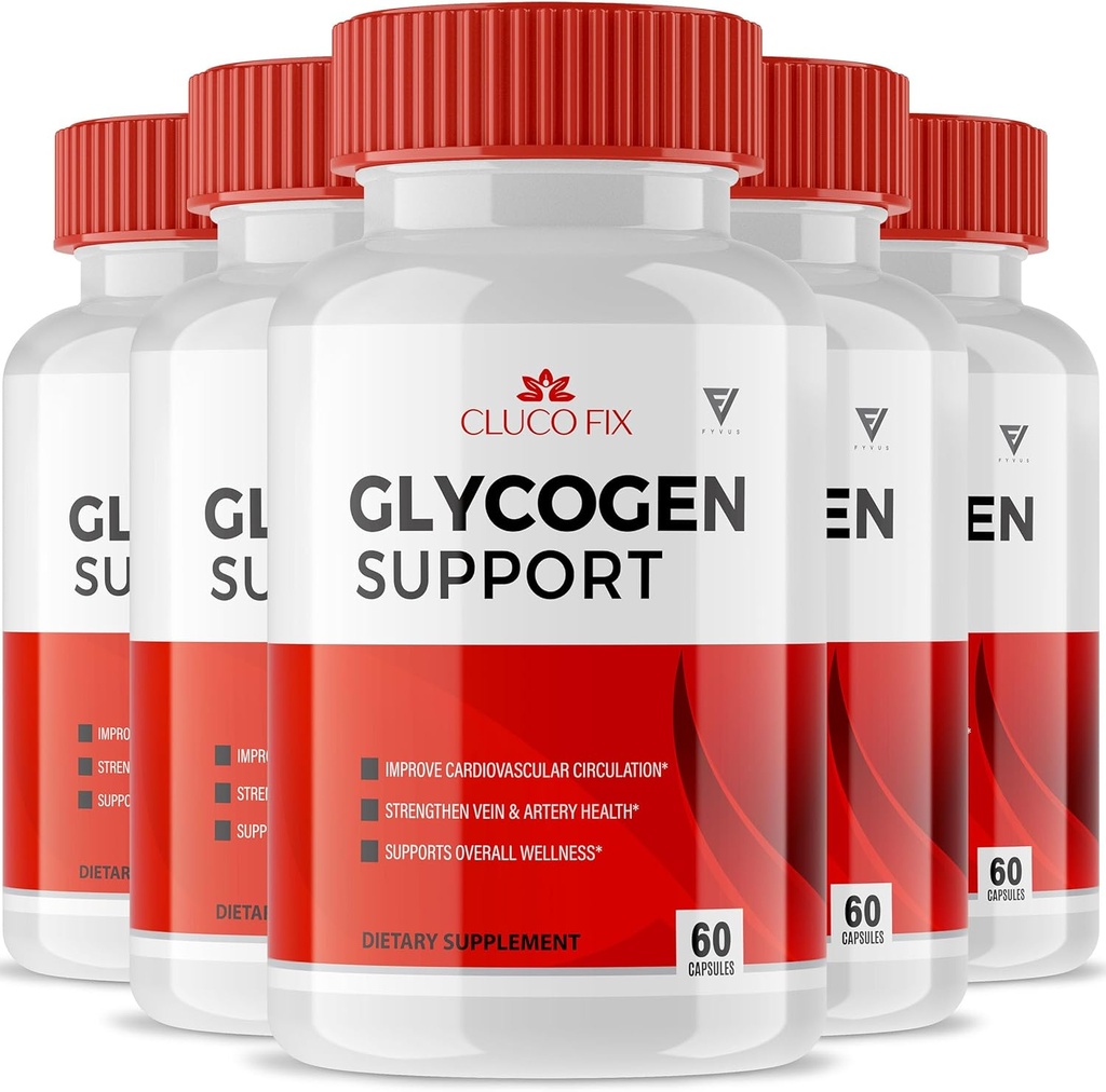 (5 Pack) ClucoFix Glycogen Support Capsules, ClucoFix Glycogen Health and Wellness Multivitamin Support Suppléments, ClucoFix Glyco Advanced Health Formula Support Reviews (300 Capsules)