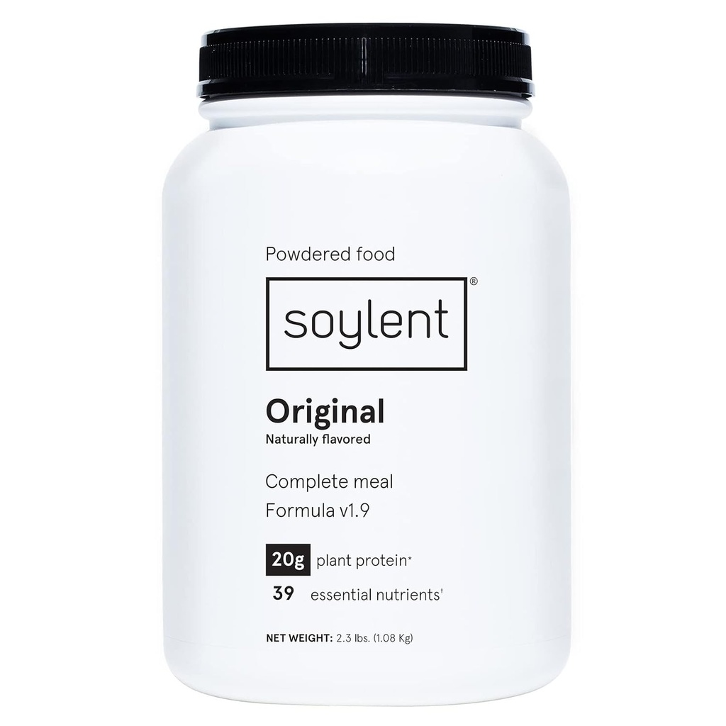 Poudre de protéines de remplacement de repas de soja complet, original - Protéine végétalienne à base végétale, 39 nutriments essentiels - 36,8 oz
