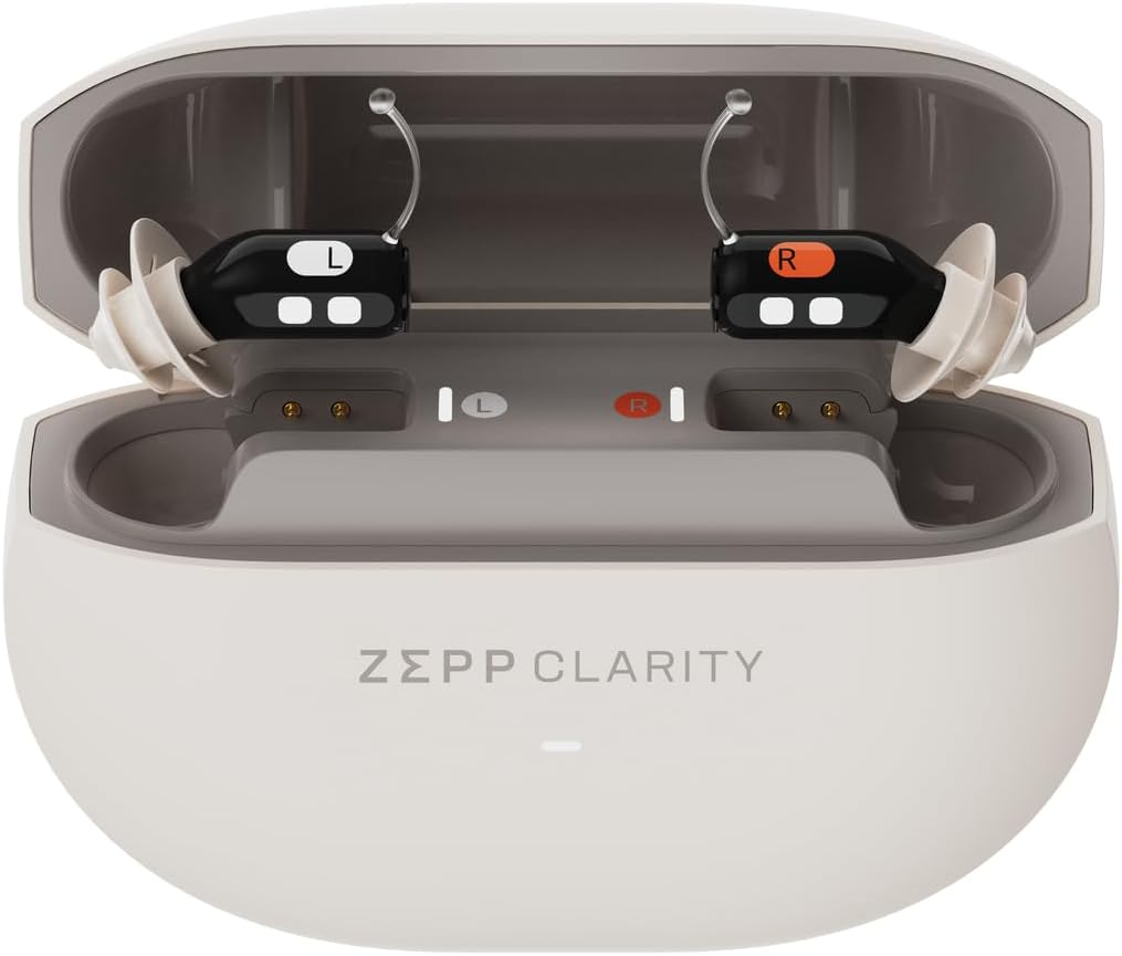 Un appareil auditif OTC pour les personnes âgées adultes - Son presque invisible, adaptatif, batterie 18 HR, sans fil et boîtier de recharge USB, contrôle d'application, service à vie et soins d'audiologie