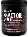Bullseye MCT Oil Pre Workout Supplément - Créatine Monohydrate, Triglycérides à chaîne moyenne, Beta Alanine, Caféine, L-Citrulline, Muscle Gainer, Focus, Endurance, Énergie -20 Servants - Berry sauvage