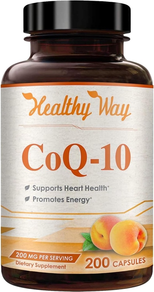 Coenzyme Q10 200mg CoQ10 Supplément -Une fois par jour CoQ10 200mg Capsules en poudre pour la santé cardiaque, l'antioxydant et le soutien énergétique - Non-OGM, Absorption rapide Ubiquinone Q10 Coenzyme (Single)