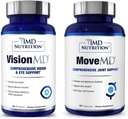 1MD Nutrition MoveMD & VisionMD Soutien et soins oculaires - Collagène, acide hyaluronique, astaxanthine, OptiLut Lutéine, Zeaxanthine