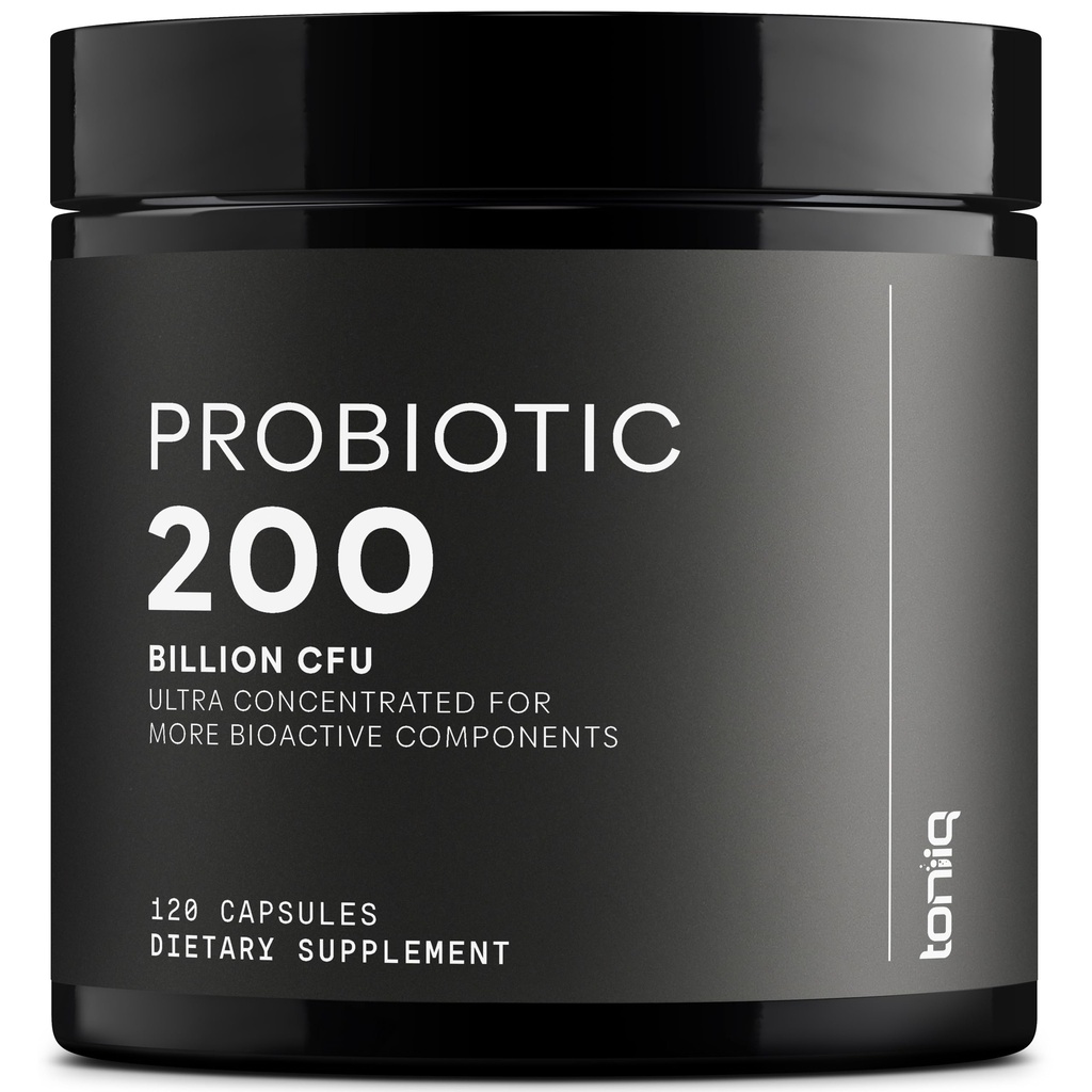 Toniiq 200 Billion CFU Probiotic Supplement 30 Verified Third-Party Tested Strains - Fully Shelf-Stable Probiotics Formula with Prebiotic Blend - Extended Release Capsules