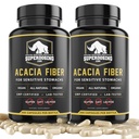 Agissant rapidement, Acacia Senegal Capsules de fibre biologique 600pk. Pillet de supplément de fibre soluble naturelle. Capsules prébiotiques végétaliens.