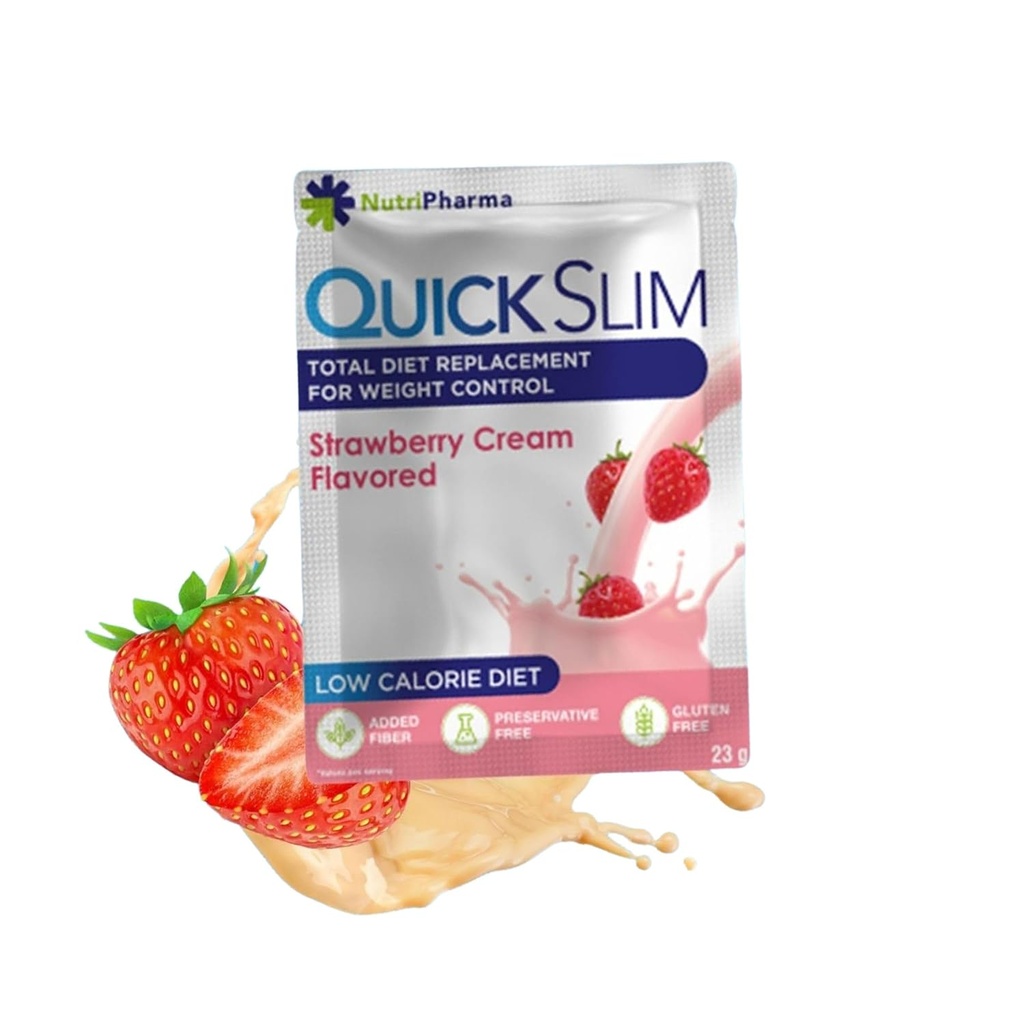 Rapide Slim haute protéine perte de poids agite pour les femmes et les hommes, poudre complète de repas de remplacement, faible teneur en glucides agite, jeûne intermittent, kéto, sans gluten (1 portion, crème de fraise)