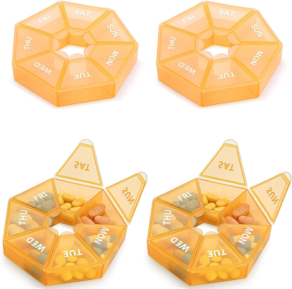 Organisateur hebdomadaire Grande boîte à pilules de 7 jours Organisateur Daily Medicine Case for Vitamine Fish Oil Pills Suppléments Arthrite Friendly