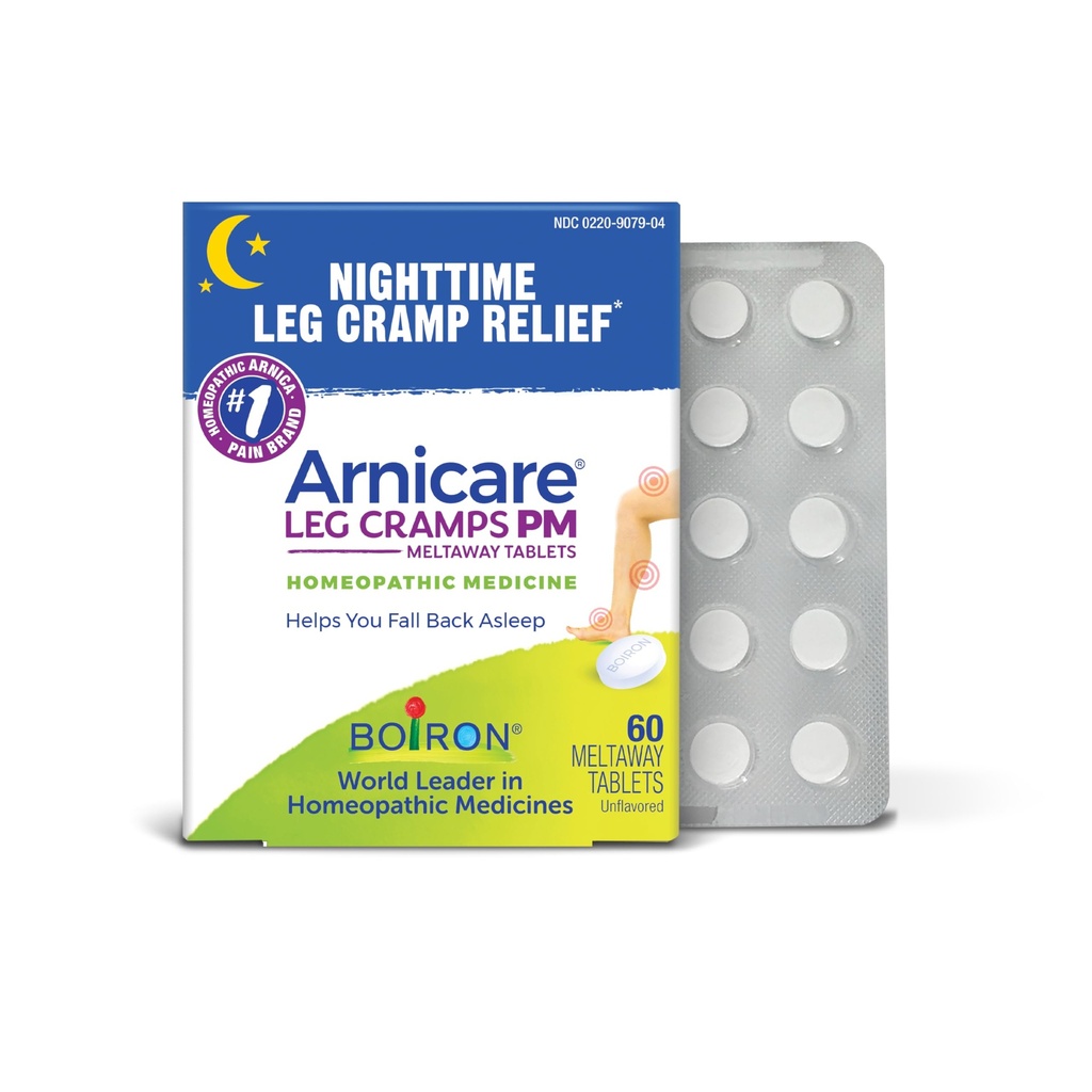 Boiron Arnicare Crampes de jambes PM pour le soulagement nocturne de la crampe et de la raideur dans les pieds ou les veaux - 60 comprimés