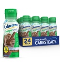 Glucerna Hunger Smart Diabetes Care Shake, chocolat classique, substitut de repas diabétiques pour soutenir la gestion du sucre dans le sang, 15g de protéines, 180 calories, prêt à boire, bouteille de 10-fl-oz, 24 Pack