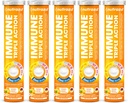 nutrazul Immune Triple Action Effervescent Tablets - Vitamin C 1000 mg, Vitamin D 400 IU, Zinc 10mg I Orange (Pack of 5X20) | Gluten Free, Sugar Free, Lactose Free & Preservative Free