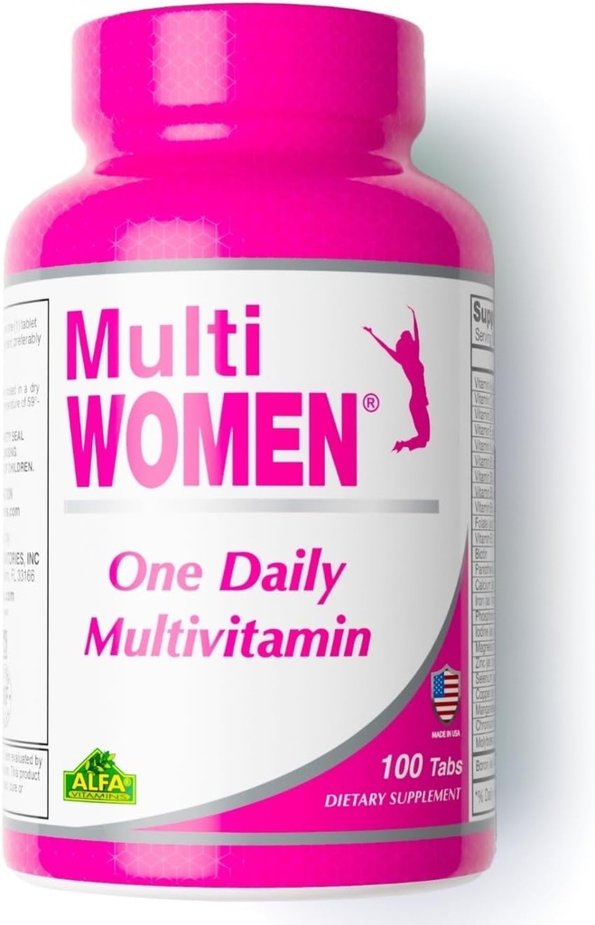 ALFA VITAMINS Multi femmes vitamines complément alimentaire avec vitamines et minéraux essentiels pour les femmes - Acides aminés + Antioxydants - 100 comprimés