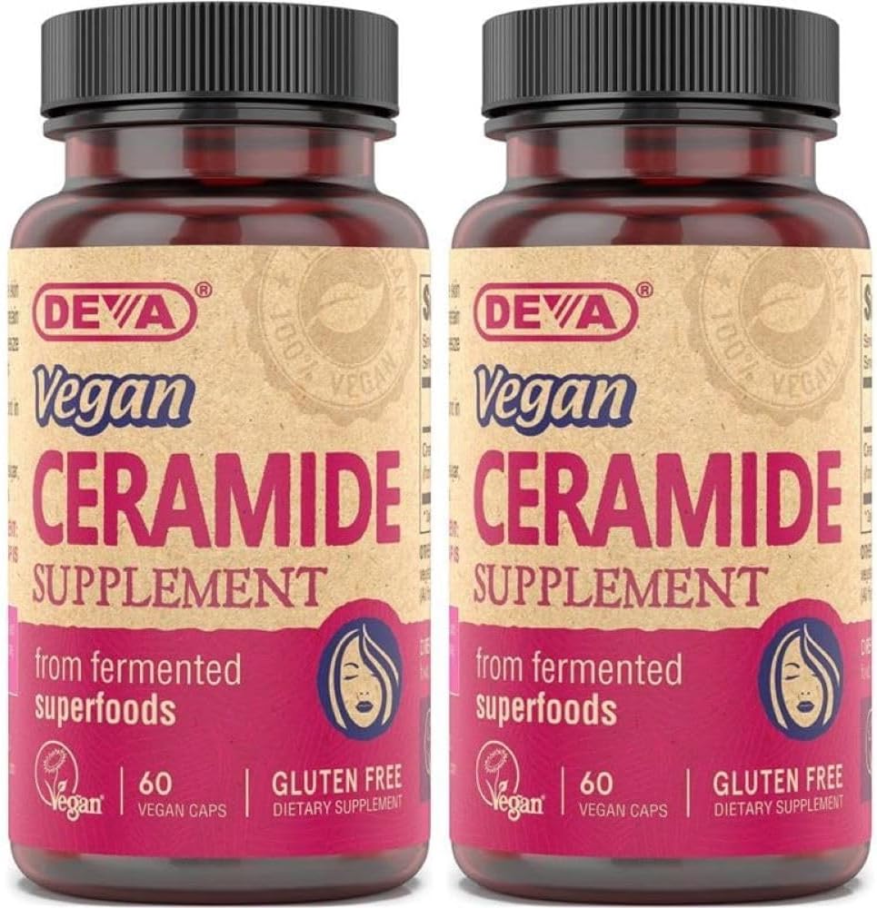 DEVA Vitamines végétales Restaurer la peau Comprimés de supplément de céramide, 60 Compte, (Paquet de 2)
