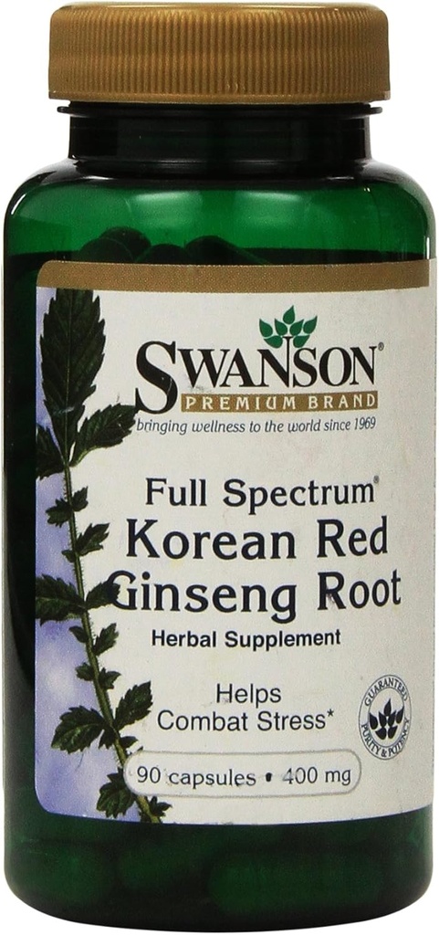 Swanson Premium Full-Spectrum Coréen Ginseng Root 400 mg 90 capsules - Paquet de deux