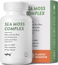 complexe de mousse de mer - Moss de mer biologique irlandaise, bladderwrack biologique, racine de dard biologique - Capsules de mousse de mer sauvage. Végétaux et non-OGM (60 Nombre (paquet de 1))