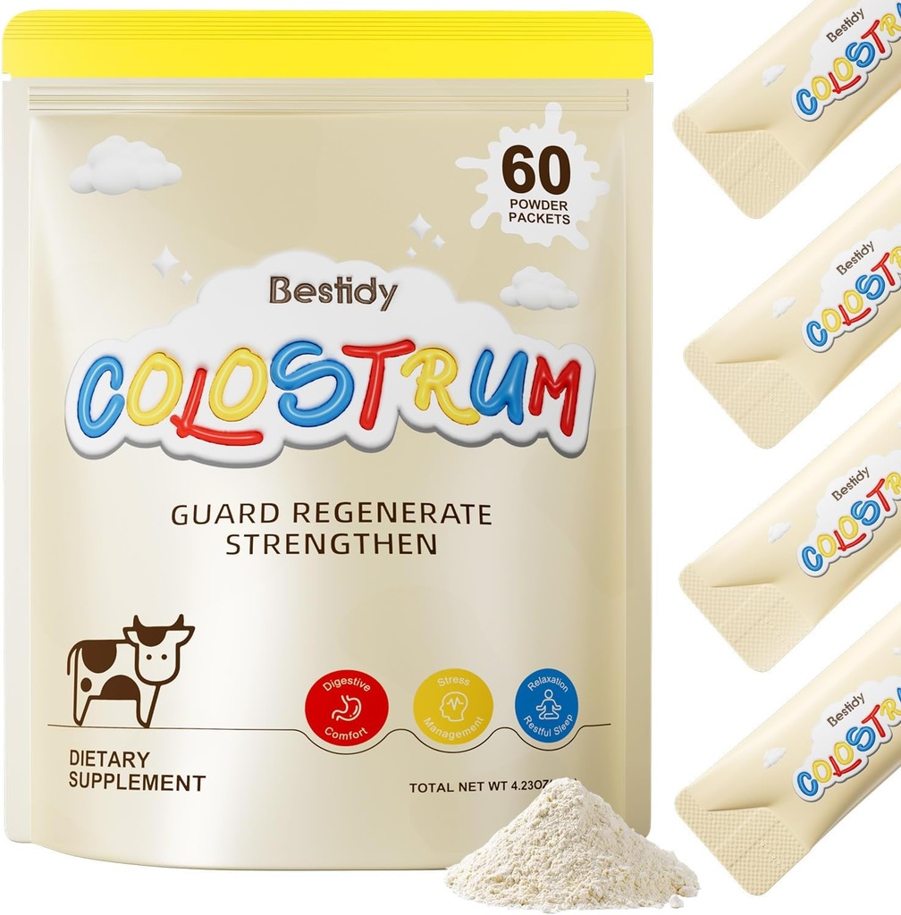 Supplément de colostrum biologique Bestidy, pur, puissant et emballé avec des nutriments
