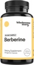 Supplément berbère 1500mg de berbère 500mg par capsule de 97% Pureté standardisée Supporte les profils métaboliques et l'équilibre hormonal de 90 capsules Berbère HCL de 30 jours