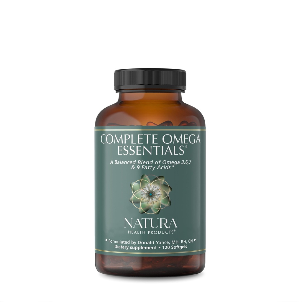 Produits de santé Natura Complete Omega Essentials Supplement - Mélange équilibré d'acides gras oméga 3, 6, 7 et 9 - Avec concentré d'huile de poisson, huile de graines de borage, baie d'épine de mer (120 softgels)