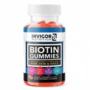 INVIGOR8 Biotine Gommies 10000mcg.Skin Nails Vitamines Supplément Biotine pour les femmes Hommes & Enfants 5000mcg x2.