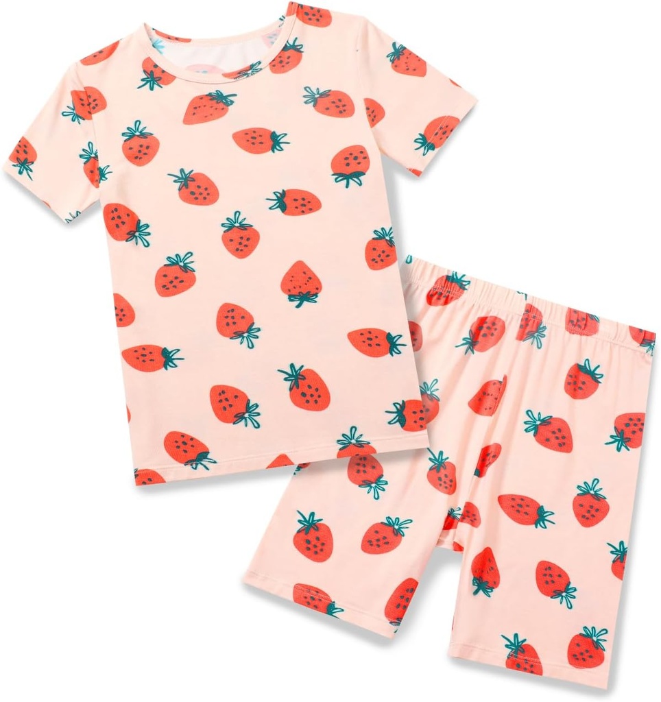 Bamboo Viscose Toddler Licorne Sirène Filles Enfants Pajamas Manches Courtes Été Cool Snoug fit Pjs 12M-8Y 2pcs