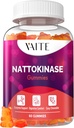 VAITE Nattokinase Supplément 2000 FU (Unités Fibrinolytiques) 100mg - Supplément enzymatique, formule végane, soutient la santé, double résistance, non-OGM, sans soja, sans gluten, 60 Gummées végétariennes