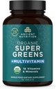 La nutrition ancienne Supergreens Comprimés de multivitamines, poudre bio Superfood avec multivitamines faites de fruits, légumes et herbes réels, pour le soutien digestif et énergétique, 90 Compte