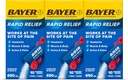 Bayer Rapid Relief Powder Packs with Aspirin & Caféine, Dissolvable Fast Aging Pain Relief for Headache, Muscle and Body Pain, Raspberry Flavor (Emballage peut varier), Pack de 3 x 10 Compte