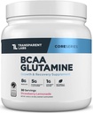 Transparent Labs BCAA Glutamine - 8000 Mg of BCAA Powder with L Glutamine for Post Workout Recovery, Muscle Growth, & Increased Endurance - 30 Servings, Strawberry Lemonade