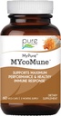 PURE ESSENCE LABS MYcoMune Supplément de support immunitaire - Extrait de poudre de champignons organiques concentrés - Reishi, Lion's Mane, Cordyceps, Chaga, Shiitake, Maitake - 60 capsules