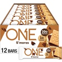 ONE Barres de protéines, Smores, sans gluten avec 20g de protéines et 1g de sucre, agrafes de Pantry, 2,12 oz (12 compte), emballage mai Vary