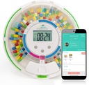 EziMedPil Bluetooth Pill Dispenser w/Audio & Visual & App Alertes, jusqu'à 9 Alarmes/Jour, 9 Modèles de Posologie, 28-Jour Médicament Dispensateur w/Key pour les ordonnances, les vitamines et plus encore, clair