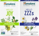 Himalaya Hello Joy avec Ashwagandha pour améliorer l'humeur et les esprits & Hello ZZZ avec Melatonine pour le soutien du sommeil, 60 Capsules Chaque - Bundle