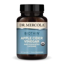 Dr Mercola Biothin vinaigre de cidre de pomme biologique et Cayenne fermentée, 30 portions (30 capsules), supplément alimentaire, soutien digestif, non-OGM, USDA biologique