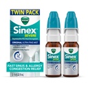 Vicks Sinex SEVERE Allergy & Sinus Nasal Spray, Ultra Fine Mist d'origine, Médecine Dongestant, Soulagement de la congestion nasale due au froid ou à l'allergie, Sinus Pressure Relief, 265 Sprays x 2