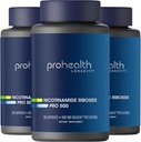 ProHealth Nicotinamide Riboside Pro 500. Breveté NR Niagen 500mg Plus 250mg TMG. Supplément NAD+ stimule NAD+. Supplément NR prouvé en 300 études. 30 portions (3 paquets)
