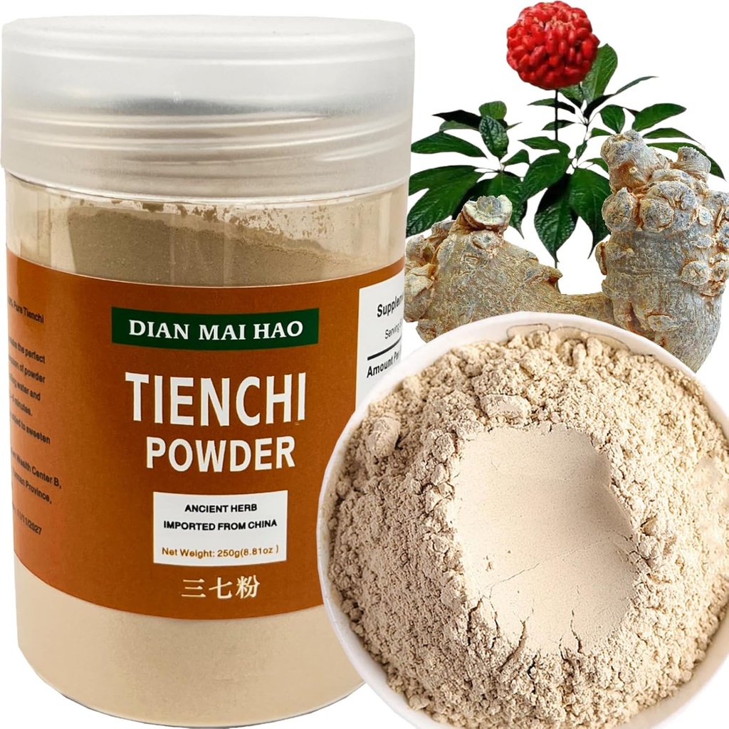 100% Superfine pure naturelle Yunnan Wenshan Notoginseng Tien Chi Root San Qi Tienchi poudre 250g