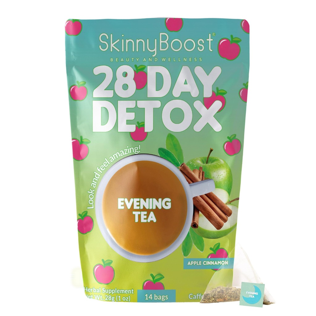 Skinny Boost Soir Detox Tea-APPLE CINNAMON -14 Sacs à thé Total, Supporte Detox et Nettoie, Réduire Bloating, 100% Naturel, Vegan, Non OGM