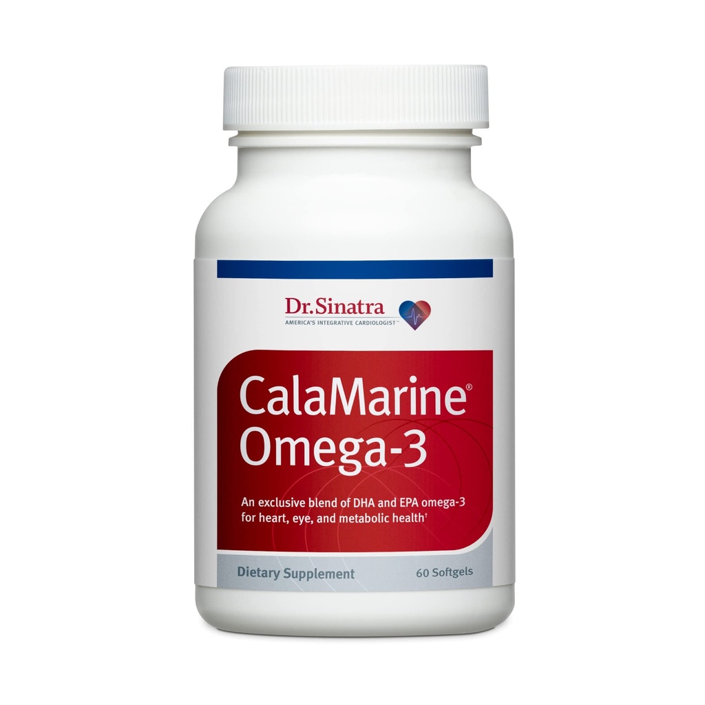 Dr. Sinatra CalaOméga marin-3 Supplément avec DHA et EPA, Grade clinique pour la santé cérébrale, cardiaque et oculaire, 60 Softgels