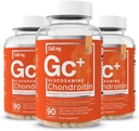Éléments essentiels Glucosamine Chondroïtine MSM Boswellia Serrata Supplément acide hyaluronique Soutien joint Supplément antioxydant pour la flexibilité - 270 Capsules (3 Pack)