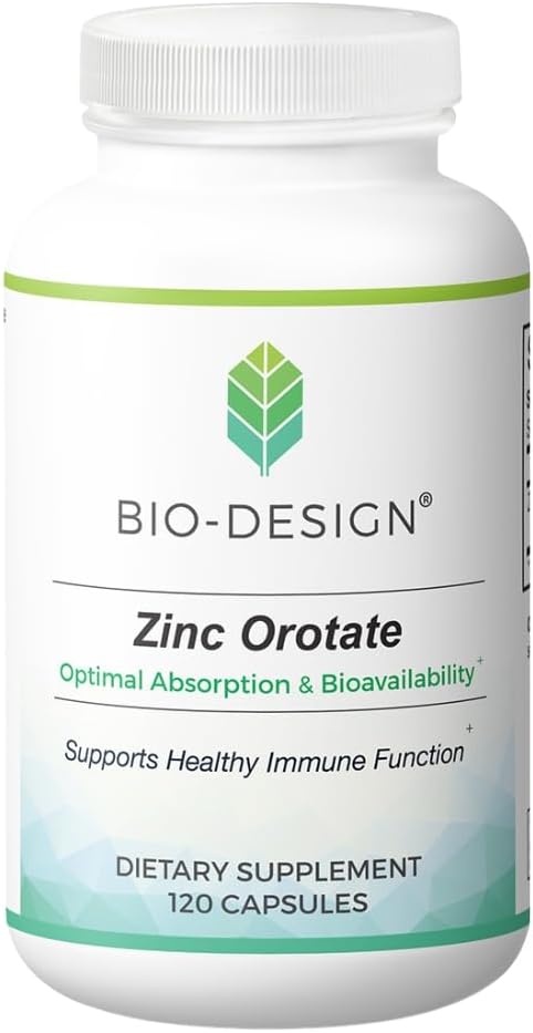 Orotate de zinc - Supplément minéral chélaté biodisponible - 20mg par capsule- Soutient la santé immunitaire et métabolique - Vegan Friendly - 120 capsules