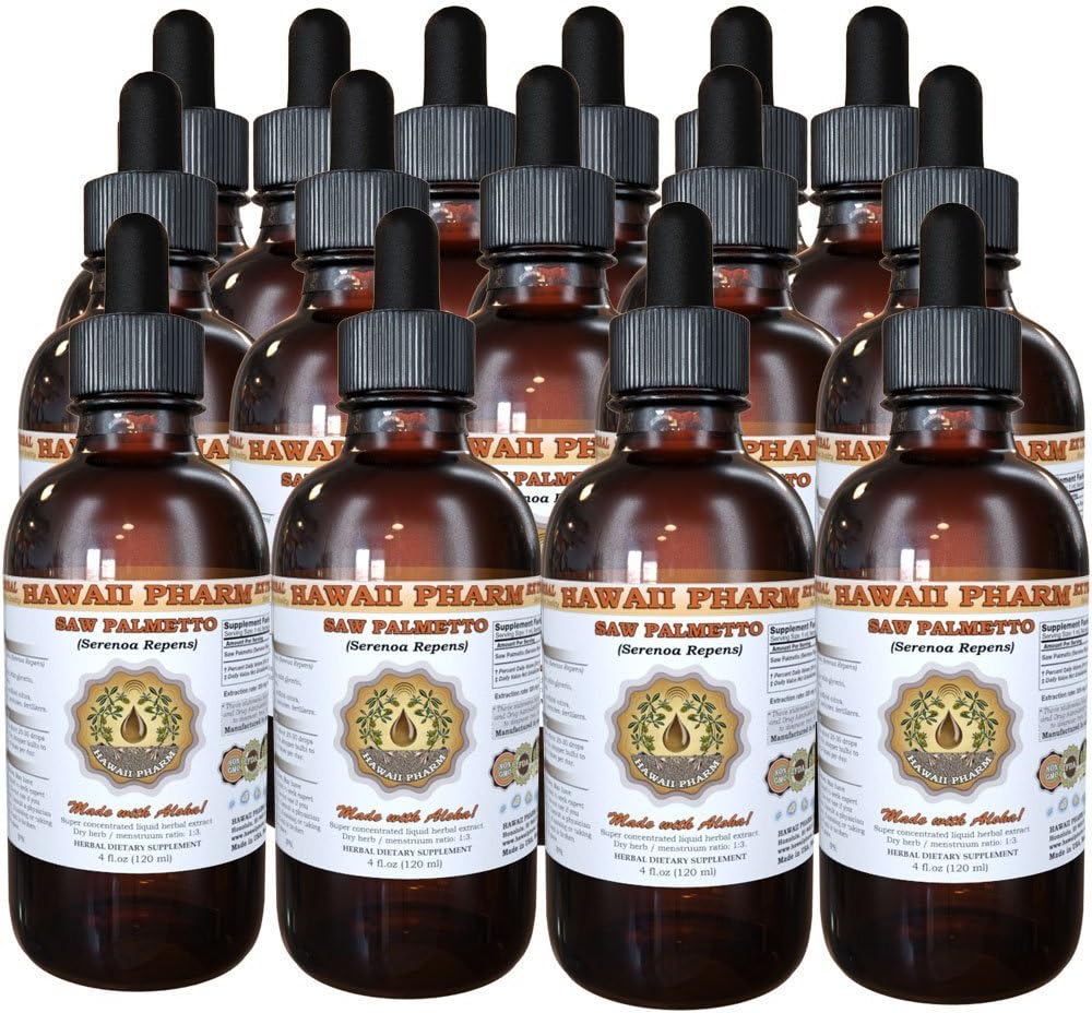 Saw Palmetto Liquid Extract, Serenoa Repens Organic Saw Palmetto Teinture, supplément à base de plantes, Hawaï Pharm, Fabriqué aux États-Unis, 15x4 fl.oz