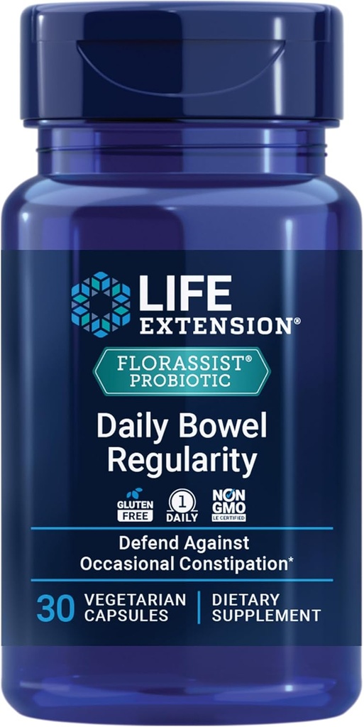 Durée de vie FLORASSIST Régulière quotidienne Bowel, 30 Capsules végétariennes