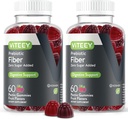 VITEEY Gommies de fibre prébiotique pour les adultes, 4g - Gummes de supplément de fibre soluble de santé et digestif - Zéro sucre ajouté, végétalien, sans gluten - 120 Compte