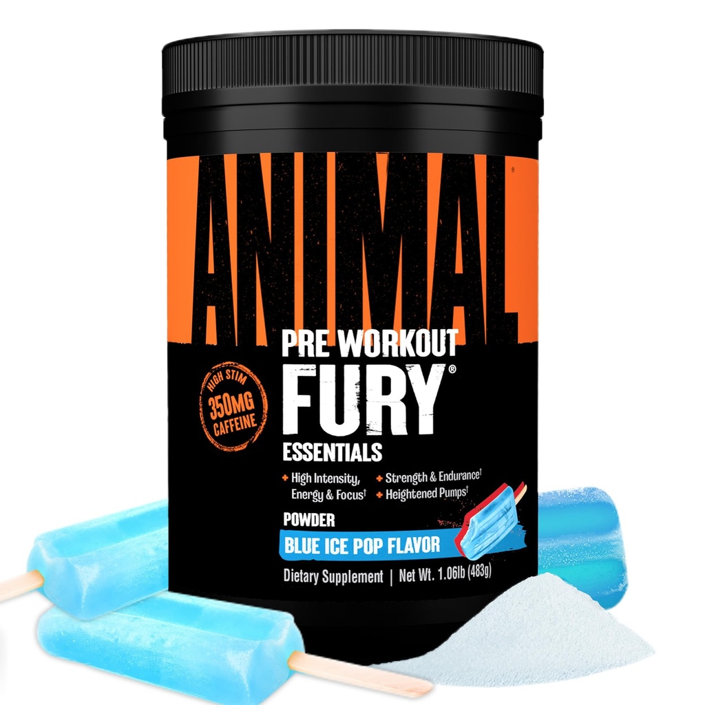 Poudre de pré-entraînement pour les animaux – Blue Ice Pop, 350mg Caféine, BCAA Amino Acides, 2g Beta Alanine, Citrulline & Tyrosine, Énergie, Focus, Force, Endurance, Pré-entraînement pour les hommes et les femmes, 30 portions