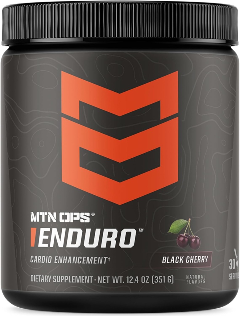 MTN OPS Enduro Oxyde Nitrique Stim Free Pré-entraînement de Magnésium Citrate, L Arginine & L Citrulline Caféine Free Pré-entraînement de 30 portions Cerise noire