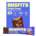 Misfits Barres de protéines végétaliennes, Toux à biscuits - Récipient mis à jour Basé sur la plante, faible sucre et glucides, haute fibre collations