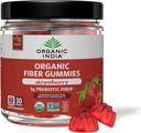 Gommies de fibre de l'INDE ORGANIQUE pour adultes - Fibre prébiotique, supplément alimentaire, santé digestive pour les hommes et les femmes, végétalien, faible sucre, non-OGM - Fraise, 60 Gommies