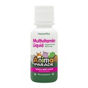 NaturesPlus Parade animale Multivitamine liquide pour enfants - Arôme de baie tropicale - 8 fl oz - Complément alimentaire entier - Végétarien, sans gluten - 16 portions