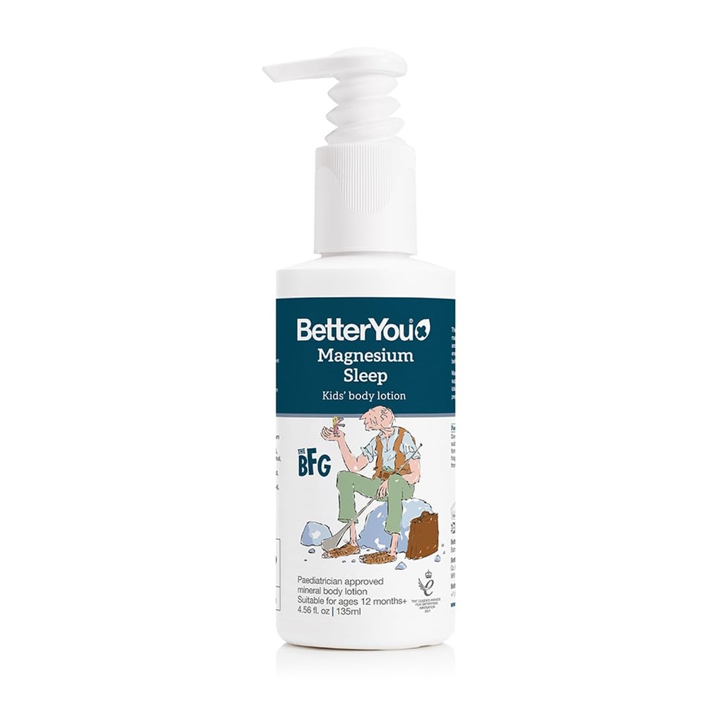 BetterYou Magnesium Sleep Body Lotion - Relaxing Kids Body Lotion - Magnesium Cream With Lavender and Camomile - Pour les enfants un et haut - 4,56 oz