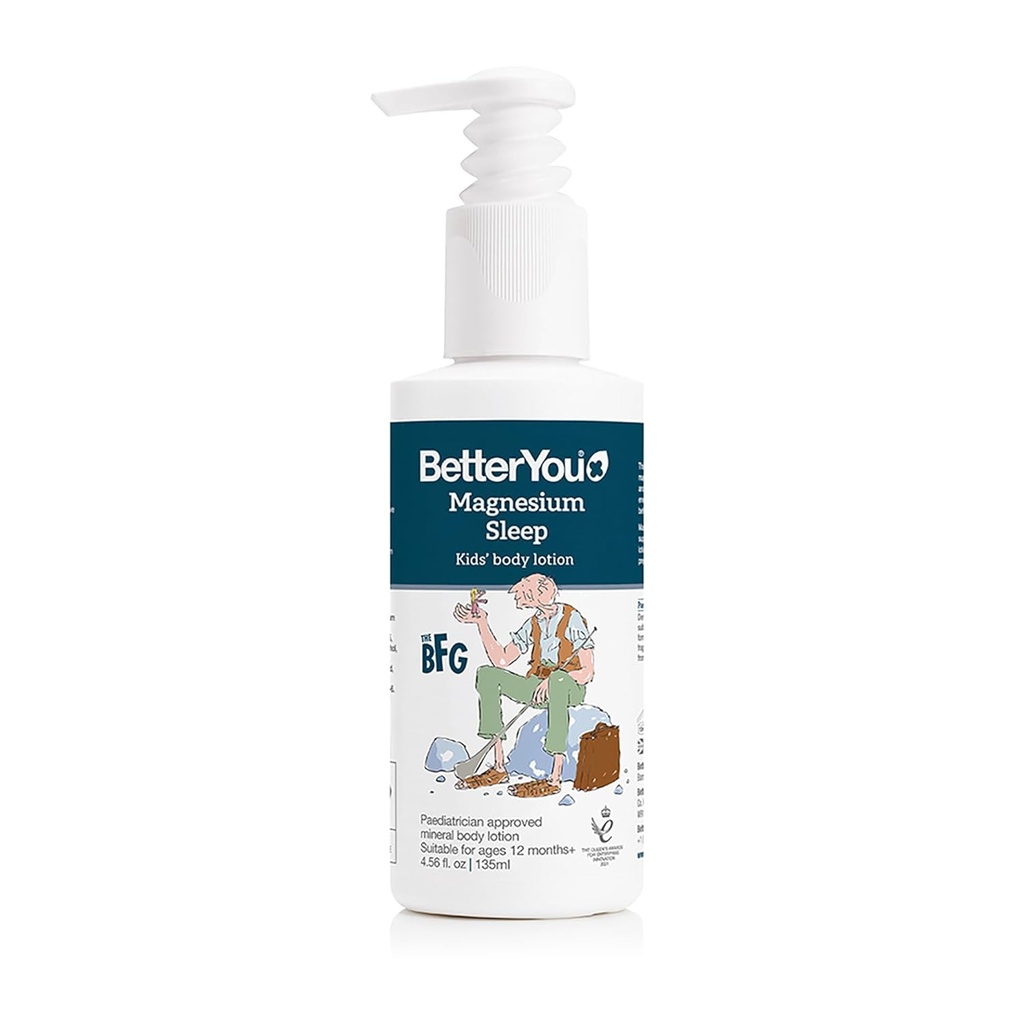 BetterYou Magnesium Sleep Body Lotion - Relaxing Kids Body Lotion - Magnesium Cream With Lavender and Camomile - Pour les enfants un et haut - 4,56 oz