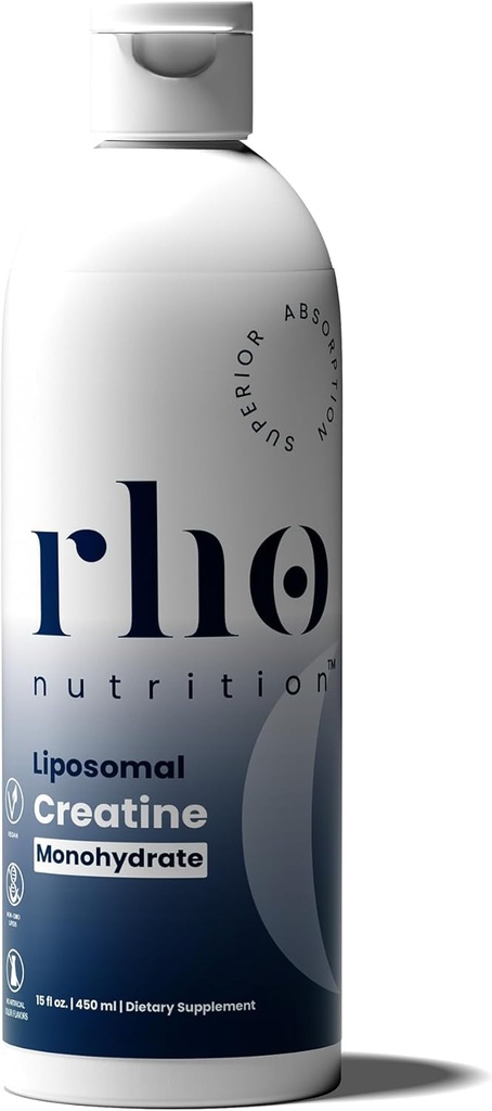 Rho Nutrition Monohydrate de créatine liposomique - Supplément de créatine liquide ultra-haute absorption – favorise la masse musculaire maigre et la récupération, soutient la fonction cérébrale et améliore la production d'énergie cellulaire