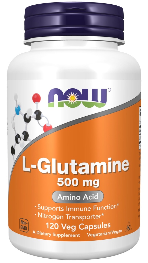 MAINTENANT compléments alimentaires, L-glutamine 500 mg, transporteur d'azote*, acide amino, 120 gélules